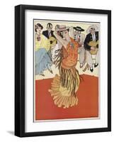 Female Dancer Accompanied by Guitars and Singers Who Also Keep the Rhythm by Clapping-Torne Esquius-Framed Art Print