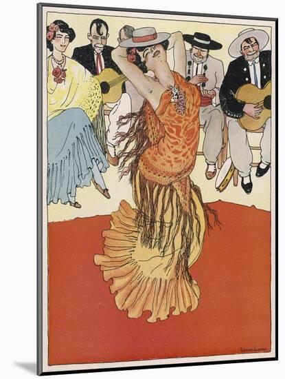 Female Dancer Accompanied by Guitars and Singers Who Also Keep the Rhythm by Clapping-Torne Esquius-Mounted Art Print