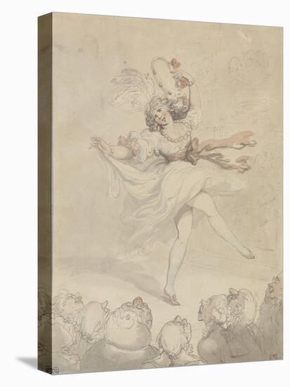 Female Dancer with a Tambourine, 1790-95-Thomas Rowlandson-Stretched Canvas