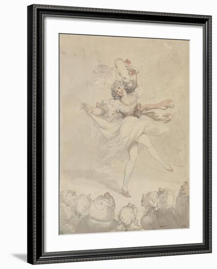 Female Dancer with a Tambourine, 1790-95-Thomas Rowlandson-Framed Giclee Print