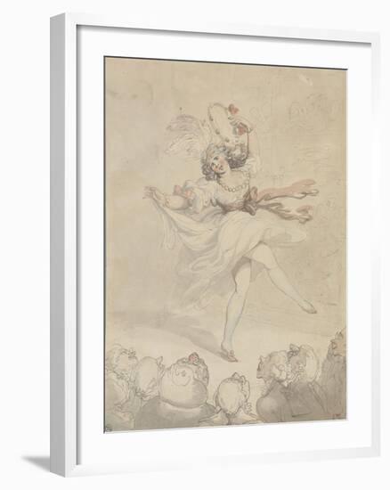 Female Dancer with a Tambourine, 1790-95-Thomas Rowlandson-Framed Giclee Print