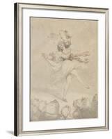 Female Dancer with a Tambourine, 1790-95-Thomas Rowlandson-Framed Giclee Print