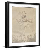 Female Dancer with a Tambourine, 1790-95-Thomas Rowlandson-Framed Giclee Print