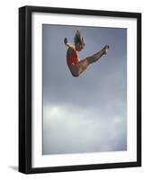 Female Diver Flying Through the Air, California, USA-Paul Sutton-Framed Photographic Print