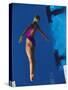 Female Diver in Action Off the Springboard-null-Stretched Canvas