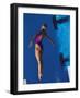 Female Diver in Action Off the Springboard-null-Framed Photographic Print