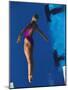 Female Diver in Action Off the Springboard-null-Mounted Photographic Print