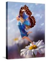 Female Elf Fly with Chamomile Flower-Lilun-Stretched Canvas