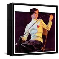 "Female Fencer,"April 1, 1933-Alfred F. Cammarata-Framed Stretched Canvas