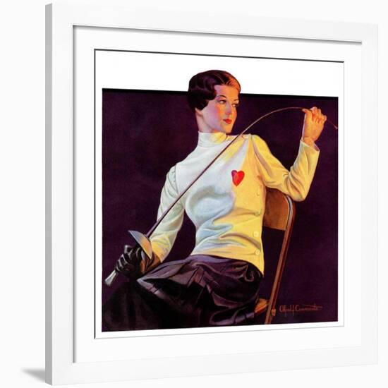 "Female Fencer,"April 1, 1933-Alfred F. Cammarata-Framed Giclee Print