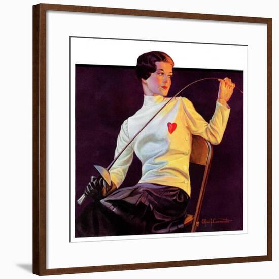 "Female Fencer,"April 1, 1933-Alfred F. Cammarata-Framed Giclee Print