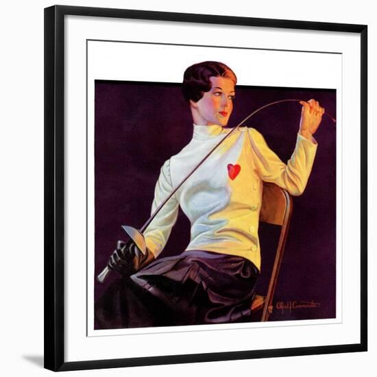 "Female Fencer,"April 1, 1933-Alfred F. Cammarata-Framed Giclee Print