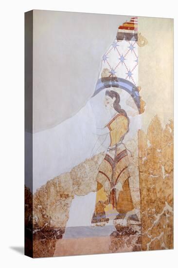 Female Figure, Akrotiri Fresco, Thera-null-Stretched Canvas