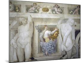 Female Figure Holding Up Caldogno Family Crest-Giovanni Antonio Fasolo-Mounted Giclee Print