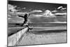 Female Figure Jumping on a Beach-Rory Garforth-Mounted Photographic Print