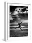 Female Figure Jumping on a Beach-Rory Garforth-Framed Photographic Print