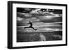 Female Figure Jumping on a Beach-Rory Garforth-Framed Photographic Print