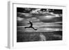 Female Figure Jumping on a Beach-Rory Garforth-Framed Photographic Print