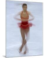 Female Figure Skater Preforming a Spin-null-Mounted Photographic Print