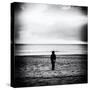 Female Figure Standing Alone on Beach-Rory Garforth-Stretched Canvas