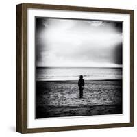 Female Figure Standing Alone on Beach-Rory Garforth-Framed Photographic Print