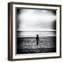 Female Figure Standing Alone on Beach-Rory Garforth-Framed Photographic Print