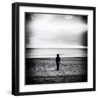 Female Figure Standing Alone on Beach-Rory Garforth-Framed Photographic Print