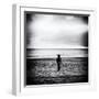 Female Figure Standing Alone on Beach-Rory Garforth-Framed Photographic Print