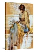 Female Figure Study (Pastel on Paper)-Albert Joseph Moore-Stretched Canvas