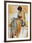 Female Figure Study (Pastel on Paper)-Albert Joseph Moore-Framed Giclee Print