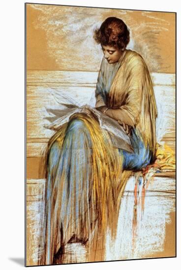 Female Figure Study (Pastel on Paper)-Albert Joseph Moore-Mounted Giclee Print