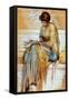 Female Figure Study (Pastel on Paper)-Albert Joseph Moore-Framed Stretched Canvas