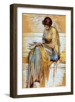 Female Figure Study (Pastel on Paper)-Albert Joseph Moore-Framed Giclee Print