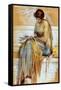 Female Figure Study (Pastel on Paper)-Albert Joseph Moore-Framed Stretched Canvas