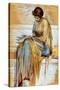 Female Figure Study (Pastel on Paper)-Albert Joseph Moore-Stretched Canvas