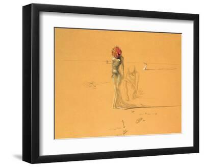 Female Figure with Head of Flowers, 1937-Salvador Dalí-Framed Art Print