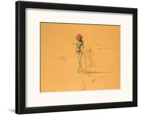 Female Figure with Head of Flowers, 1937-Salvador Dalí-Framed Art Print