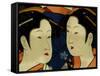 Female Figures on Silk, Japanese Silk Art, Japan-Cindy Miller Hopkins-Framed Stretched Canvas