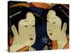 Female Figures on Silk, Japanese Silk Art, Japan-Cindy Miller Hopkins-Stretched Canvas