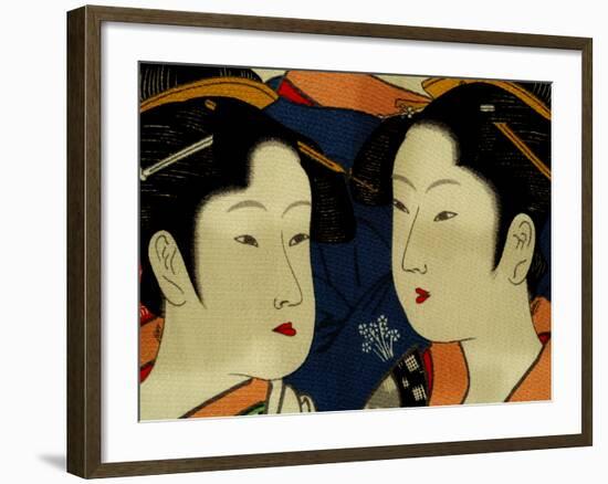 Female Figures on Silk, Japanese Silk Art, Japan-Cindy Miller Hopkins-Framed Photographic Print