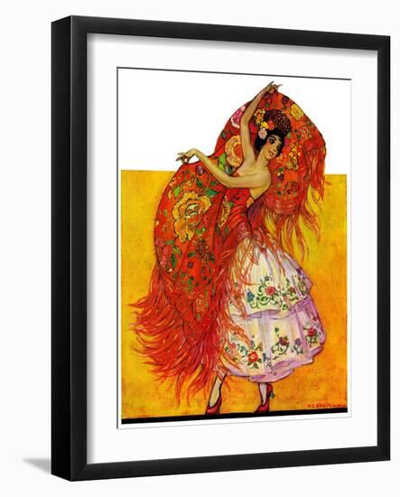 "Female Flamenco Dancer,"May 21, 1932-Henry Soulen-Framed Giclee Print