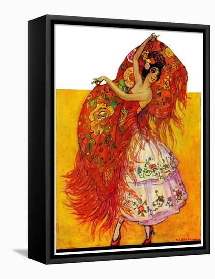 "Female Flamenco Dancer,"May 21, 1932-Henry Soulen-Framed Stretched Canvas