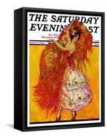 "Female Flamenco Dancer," Saturday Evening Post Cover, May 21, 1932-Henry Soulen-Framed Stretched Canvas