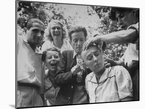 Female French Collaborator Having Her Head Shaved During Liberation of Marseilles-Carl Mydans-Mounted Photographic Print