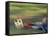 Female Goalie Attempting to Stop a Soccer Ball-null-Framed Stretched Canvas