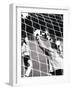 Female Goalie Attempting to Stop a Soccer Ball-null-Framed Photographic Print