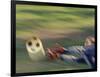 Female Goalie Attempting to Stop a Soccer Ball-null-Framed Photographic Print