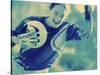 Female Goalie Holding a Soccer Ball-null-Stretched Canvas