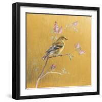 Female Goldfinch on Gold-Danhui Nai-Framed Art Print