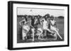 Female Golfers Sitting on Blocks of Ice Photograph - Washington, DC-Lantern Press-Framed Art Print